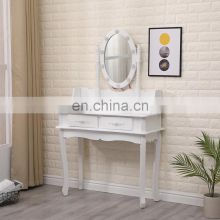 Ladies Fashion Modern Simple Dressing Mirror And Table With Led Light Bulb