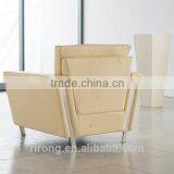 Soft Back With Sqare Stitching Leather Sofa Price Good 3seater Item 8060 thumbnail-2