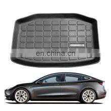 All-Weather TPE Multi-Layer Laser Non Slip Second Layer Rear Trunk Mats Customized For Tesla Model 3 2017-2019 thumbnail-1