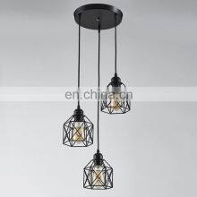 Industrial Metal Black Cage Flush Mount Ceiling Lamp Light Fixture LED Pendant Light thumbnail-4