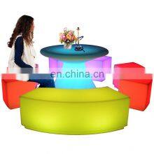 Glow Events Party Wedding Nightclub Coffee Outdoor Garden Plastic Led Light up Furniture High Cocktail Bar Tables and Chairs Set