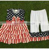 Girls Boutique Summer Clothing Sets Girls July 4th Outfits Pettiskirt and Capris Outfits Kids Clothes thumbnail-1