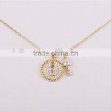 Wholesale Fashion Silver Lock and Key Pendant 925 Solid Silver Gold Plated Necklace thumbnail-2