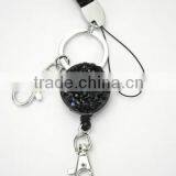 Retractable ID Badge Holder Crystal Decorative Lanyard Rhinestone Lanyard Strap thumbnail-3