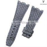 unique watch straps grey python leather watchband for men and women