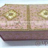 Pink Hand Embroidered Wedding Invitation