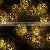 Xmas 10LED Rattern Ball Light Chain thumbnail-1
