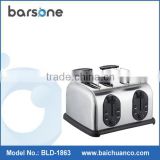 New Commercial Use Self-centering 4 Slice Bread Toaster With Bun-warmer 4 Slice Stainless Steel Toaster