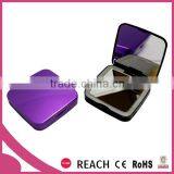 USB Recharging Lighted Makeup Pocket Mirror With Power Bank / Mobile Power Bank With Lighted Mirror thumbnail-2