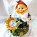 Polyresin Gnome With Animal Solar Light For Garden Decoration