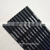 7" Standard Size Hexagonal Shape Sharpened Black Linden Wood 2.2mm Lead Black Knight HB Pencil thumbnail-4