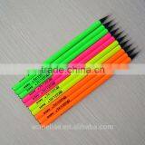 7" Standard Size Round Shape Neon Color Body Black Wood Pencil Sharpened With Dipped Top thumbnail-1