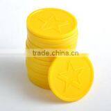 Embossed Plastic Token Coins in Stock - Yellow - Star thumbnail-1