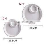 Ceramic Dinner White Round Divide Plate and Dish for Restaurant thumbnail-3