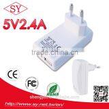 SY D2 5V/2.4A 2 USB Port Travel Charger for Europe Middle East South America Russia Rohs CE thumbnail-1