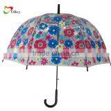 Dome Shaped Poe Umbrella With Flower Design thumbnail-3