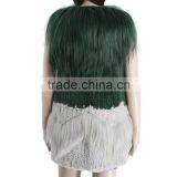 Women Sheared Rabbit Fur and Goat Fur Vest / Women Real Fur Vest/Stylish Long KZ150092 thumbnail-2