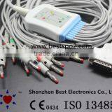 GE Marqutte EKG 10 Lead Cable and Leadwires IEC 4.0 Banana Connector
