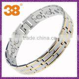 Fashion Double Row Magnetic Titanium 18k Gold Plated Fashion Jewelry Bracelet thumbnail-1