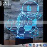 Pokemon Go Kawaii Squirtle 3D LED Night Light With Color Change thumbnail-2