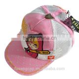 pink/black cute color rebel spirit applique plain embroidery children's hats