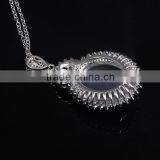 Handmade Semi-precious Stone Grey Cat Eye Stone Pendant thumbnail-3