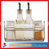 4pc Condiment Set / Glass Canister
