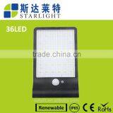 36 Led Plastic Pad Ip65 Waterproof 450LM PIR Sensor + Light Control+weak Light Multi-mode Solar Motion Sensor Security Light