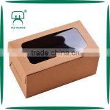 Kraft Paper 2 Pcs Cup Cake Box With PVC Window