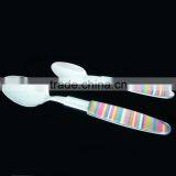 Stainless Steel Cutlery With Rainbow Plastic Handle Child Spoon