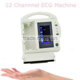 FDA*CE*ISO Cardiograph 7 Inch 12 Lead 12 Channel Electrocardiograph ECG / EKG Machine thumbnail-1