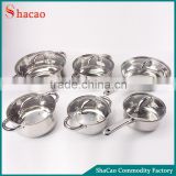 12Pcs Silver Stainless Steel Cookware Set With Glass Lid