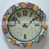 15 Inch Thermometer Hygrometer and Polyresin Mosaic Outdoor Clock thumbnail-5