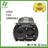 Hydroponic High Quality Light ballast 600W Dimmable With Cooling Fan HID Ballast