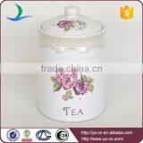 2015 Flower Decal Ceramic Food Canister Jars Wholesale thumbnail-3