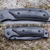 OEM Pocket Survival Camping Knife With Wooden Handle thumbnail-5
