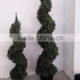 5ft Artificial Green Boxwood Spiral Potted Topiary Trees thumbnail-6