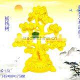 24K Gold Plated Art Gifts Money Tree With Chinese Coin thumbnail-1
