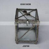 Glass and Metal Box in Nickel Plating With Brass Fittings in Nickel Finish