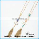 Girls Fashion New Long Natrual Crystal Gemstone Necklace thumbnail-5