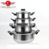 011274 High Quality Unique Handle Popular Steel Sets Cheap Hot Sale Stainless Steel Cookware thumbnail-1