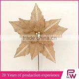 Cheap Price Linen Poinsettia Christmas Decorations thumbnail-3