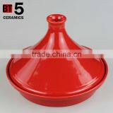 10"red Color Ceramic Cooker Stoneware Tagine Set thumbnail-4