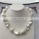 White 26mm Large Baroque Freshwater Pearl Necklace Designs thumbnail-1