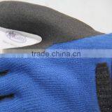NMSAFETY 7 Gauge Knitted Blue Polycotton Liner Coated Black Sandy Finish Nitrile on Palm Working Safety Gloves With Magic Buckle thumbnail-4