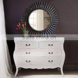 Buffet Console Bombay 4 Drawers White Distressed Mahogany Wood Furniture thumbnail-1