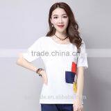China Factory Wholesale Custom Logo Cotton Women's T-shirt Embroidery Shirt thumbnail-3