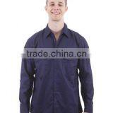 100% Cotton Preshrunk Drill Short Sleeve Navy Mens Work Shirts thumbnail-5