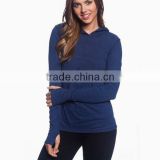 Ladies' Triblend Long-Sleeve Hoodies with Runner's Thumb Hole