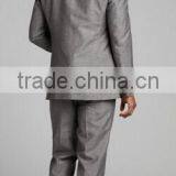 Grey Crosshatch Wool-Linen Blend Two Button Suit(SHT1153) thumbnail-2